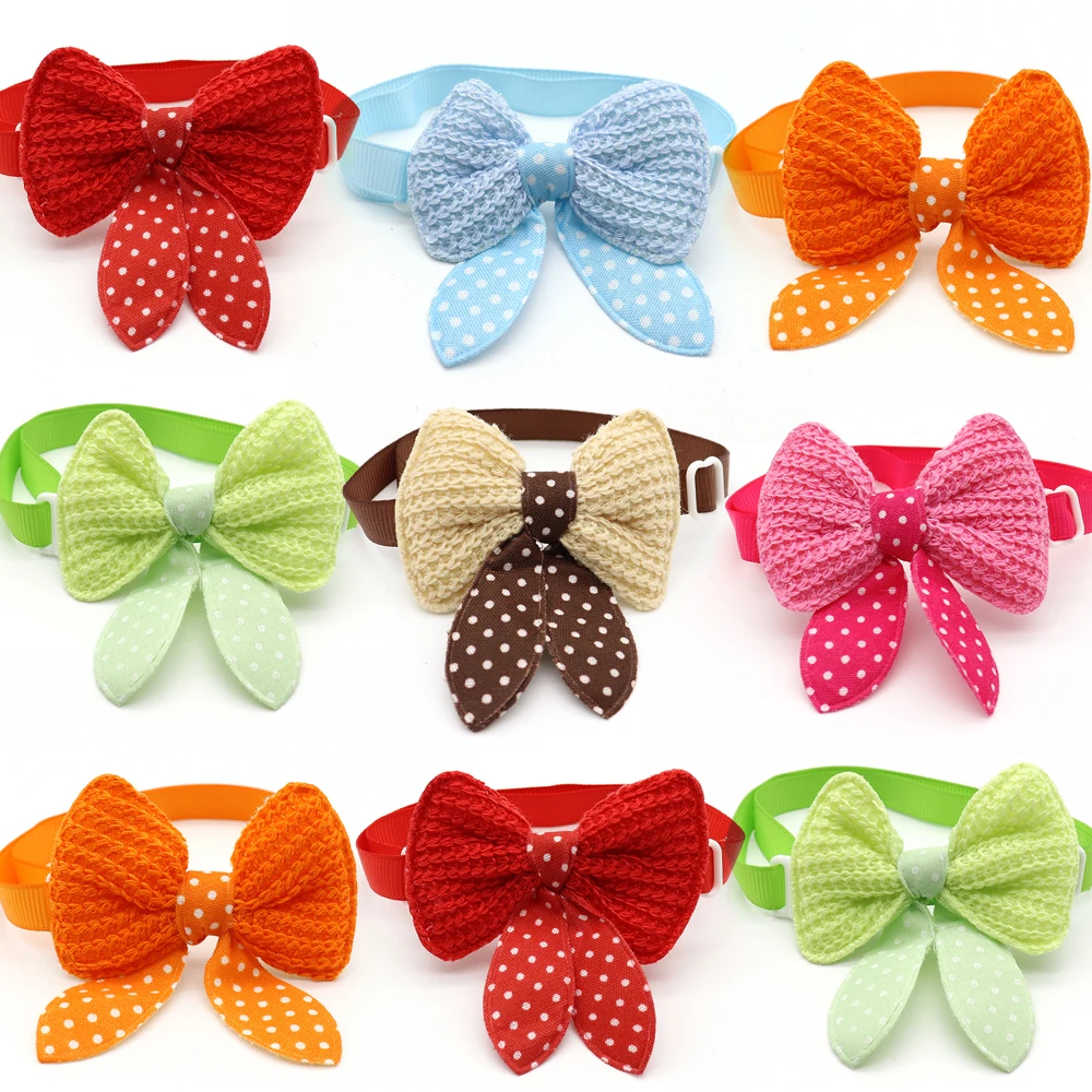 

30/50 Pcs Dog Bow Ties Pet Dog Grooming Accessories Exquisite Pet Dog Cat Bowties Collar Beautiful Wool Bowknot for Dogs Necktie