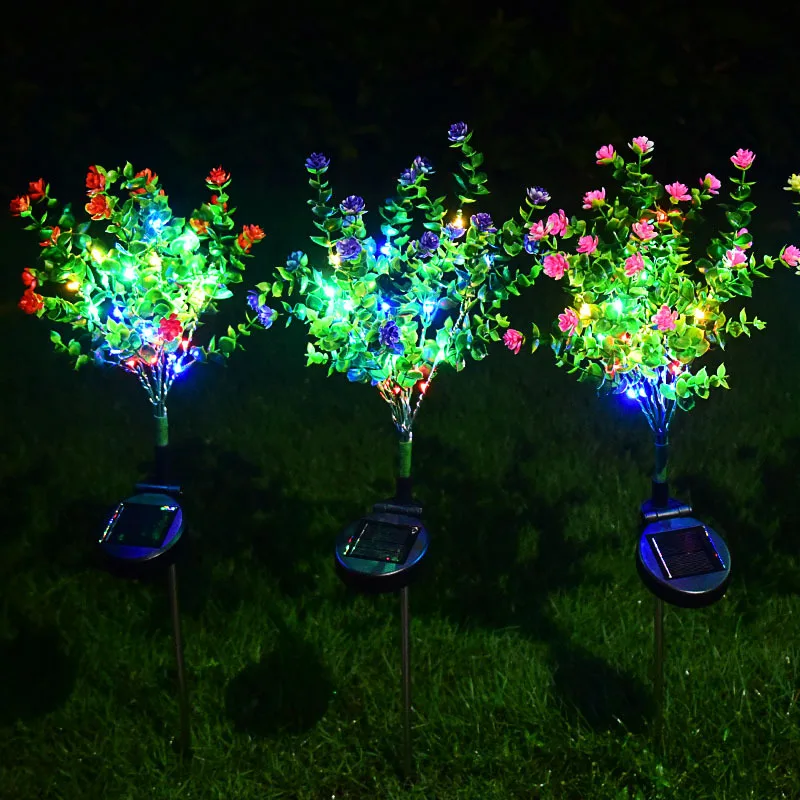 

Solar LED Small Camellia Outdoor Garden Light Simulation Plant Floor Lamp