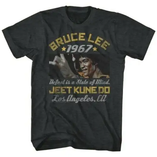 

Bruce Lee Box Smirk Black Heather Adult T-Shirt Funny Cotton Tee Gift Men