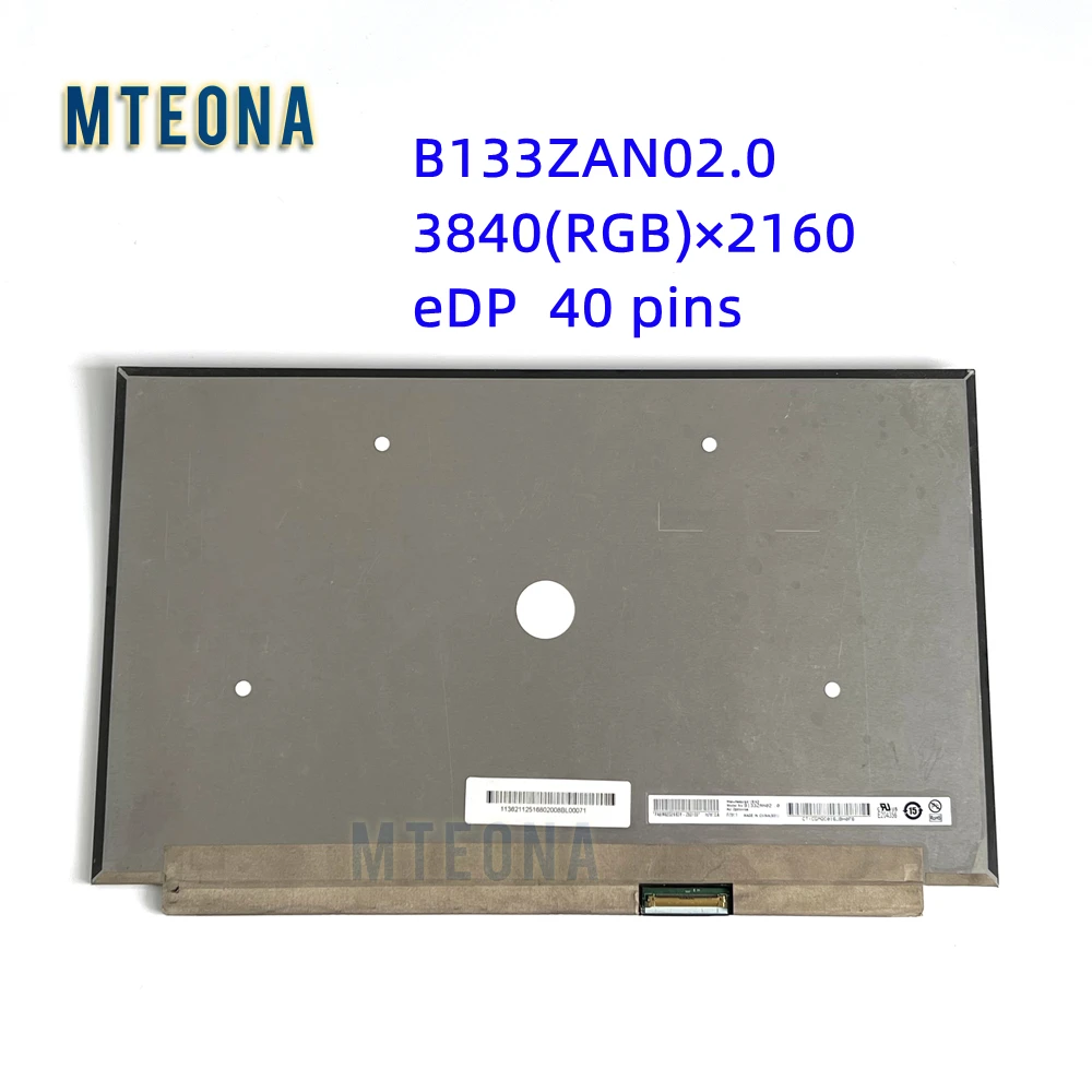 ЖК-экран B133ZAN02.0 для ноутбука 13 3 дюйма 4K IPS UHD 3840*2160 EDP 40 контактов 100% sRGB 60 Гц замена HP