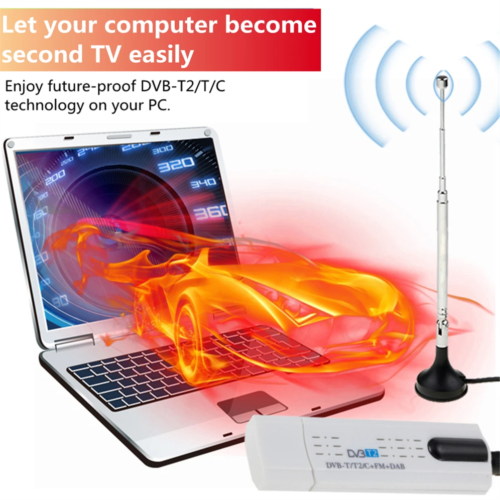 Grwibeou Digital Antenna USB 2.0 HDTV TV Remote Tuner Recorder&ampReceiver for DVB-T2/DVB-T/DVB-C/FM/DAB Laptop PC |