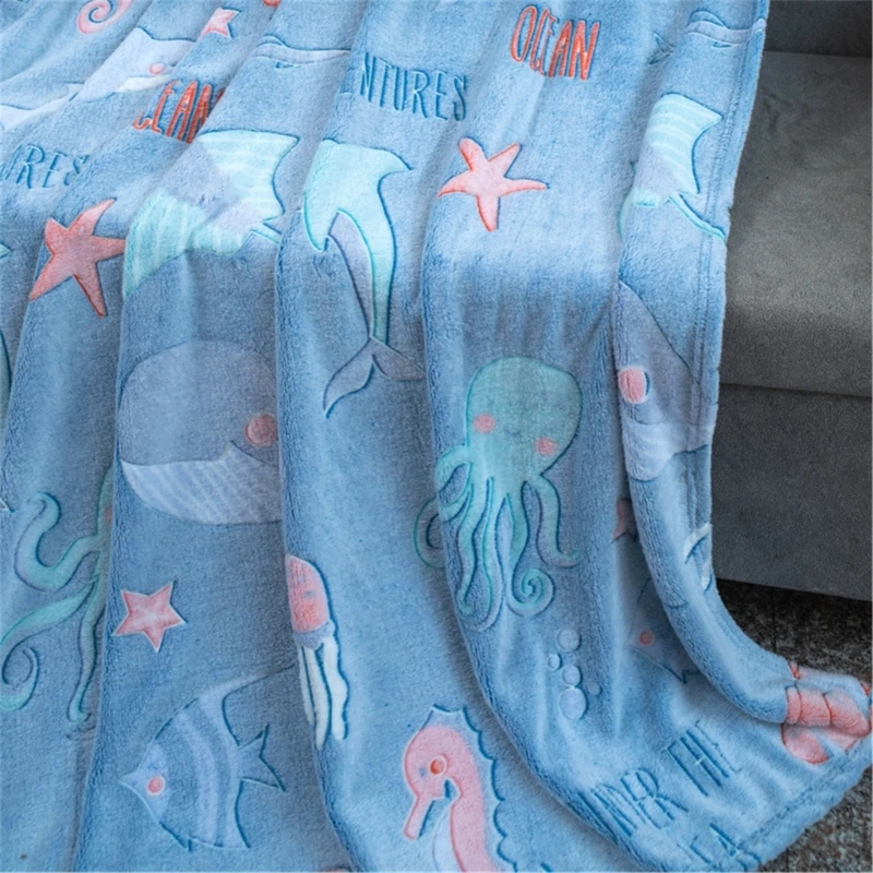 Светящееся в темноте одеяло для девочек и мальчиков мягкое фланелевое