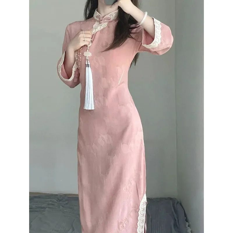 Новая женская одежда новинка элегантное платье-Ципао в китайском стиле