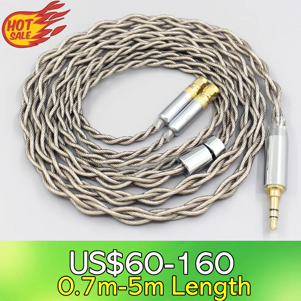 

99% Pure Silver + Graphene Silver Plated Shield Earphone Cable For HiFiMan HE400 HE5 HE6 HE300 HE4 HE500 HE6 Headphone LN007952