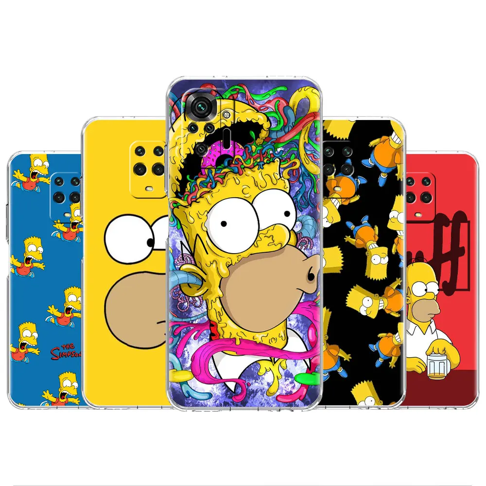 

Phone Case For Xiaomi Redmi Note 10 Pro 9 9S 8 K40 11 9C 9A 11T 10C 7 Waterproof Soft Cover Clear Funda Funny Homer Simpson