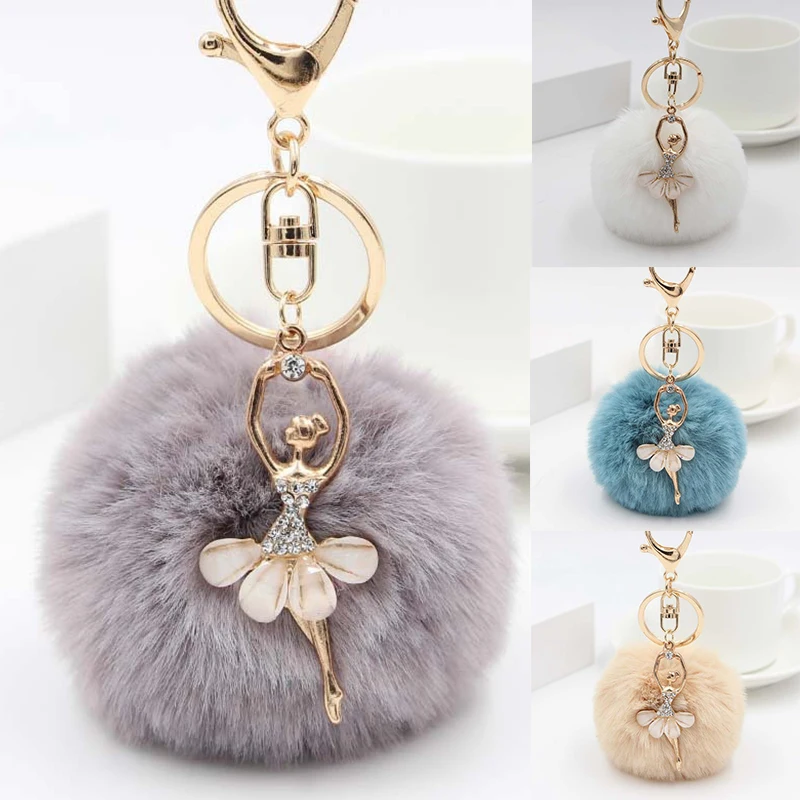 

Women fake Fur Key Chain Trinket Car Key Ring Jewelry Gift Cute Car keychain