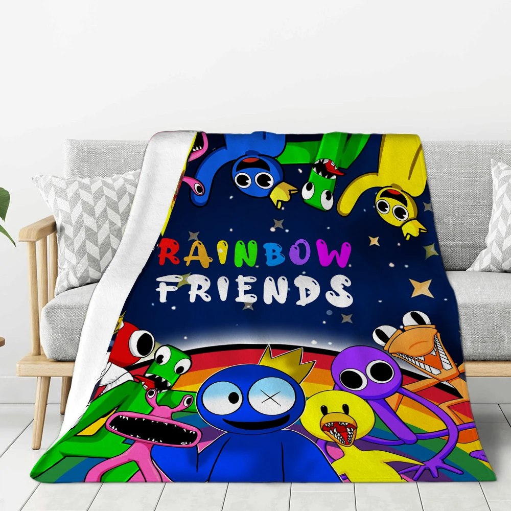 

Фланелевое Одеяло Rainbow Friends для детей, рождественские подарки, для путешествий и пикника, регулируемое всесезонное одеяло