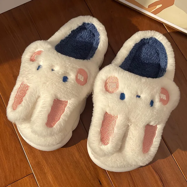 Fuzzy Slippers Cow Animal Slippers Soft For Women Men Winter Girls Boys Warm Cozy Non-Skid Comfy Home Floor Kawaii Slippers Shoe 5