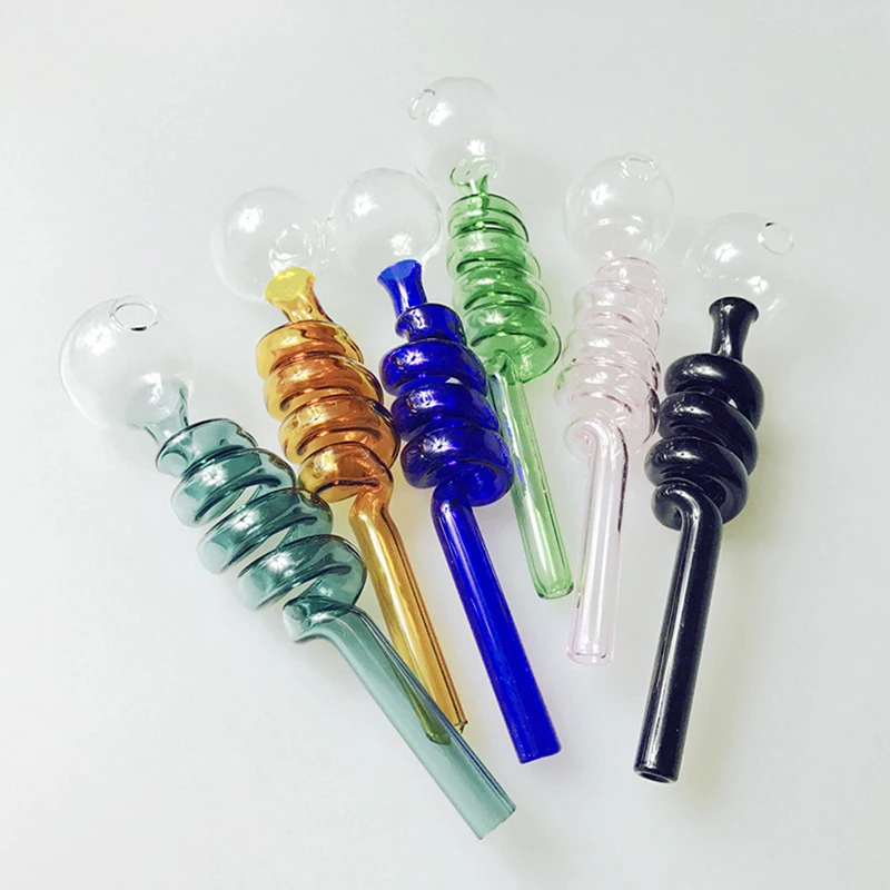 

14cm Heat-resistant Curved Oil Burner Pipe Clear Glass Oil Burners Tube Pipe
