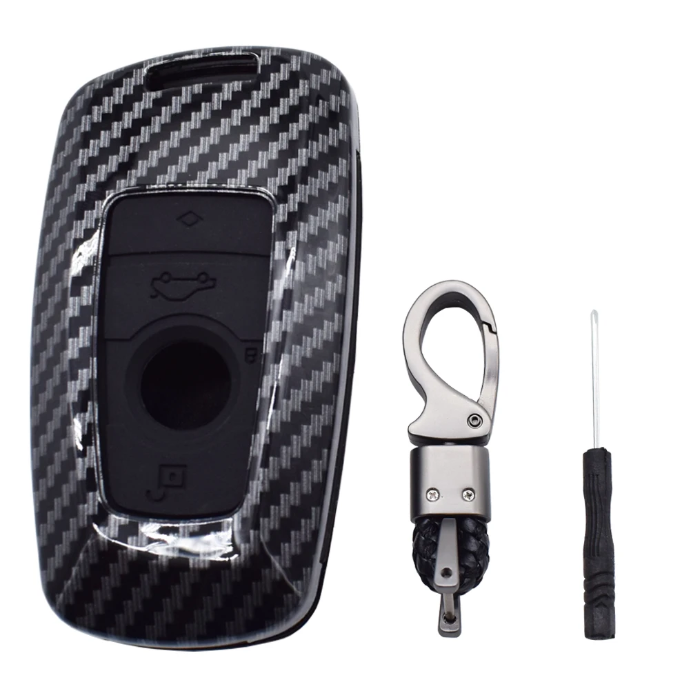 

Carbon Fiber Car Key Case Cover Shell 4 Button For BMW X3 X4 X5 X6 F20 F30 F34 F10 F20 G20 G30 G01 G02 G05 F15 F16 1 2 3 4 5 6 7
