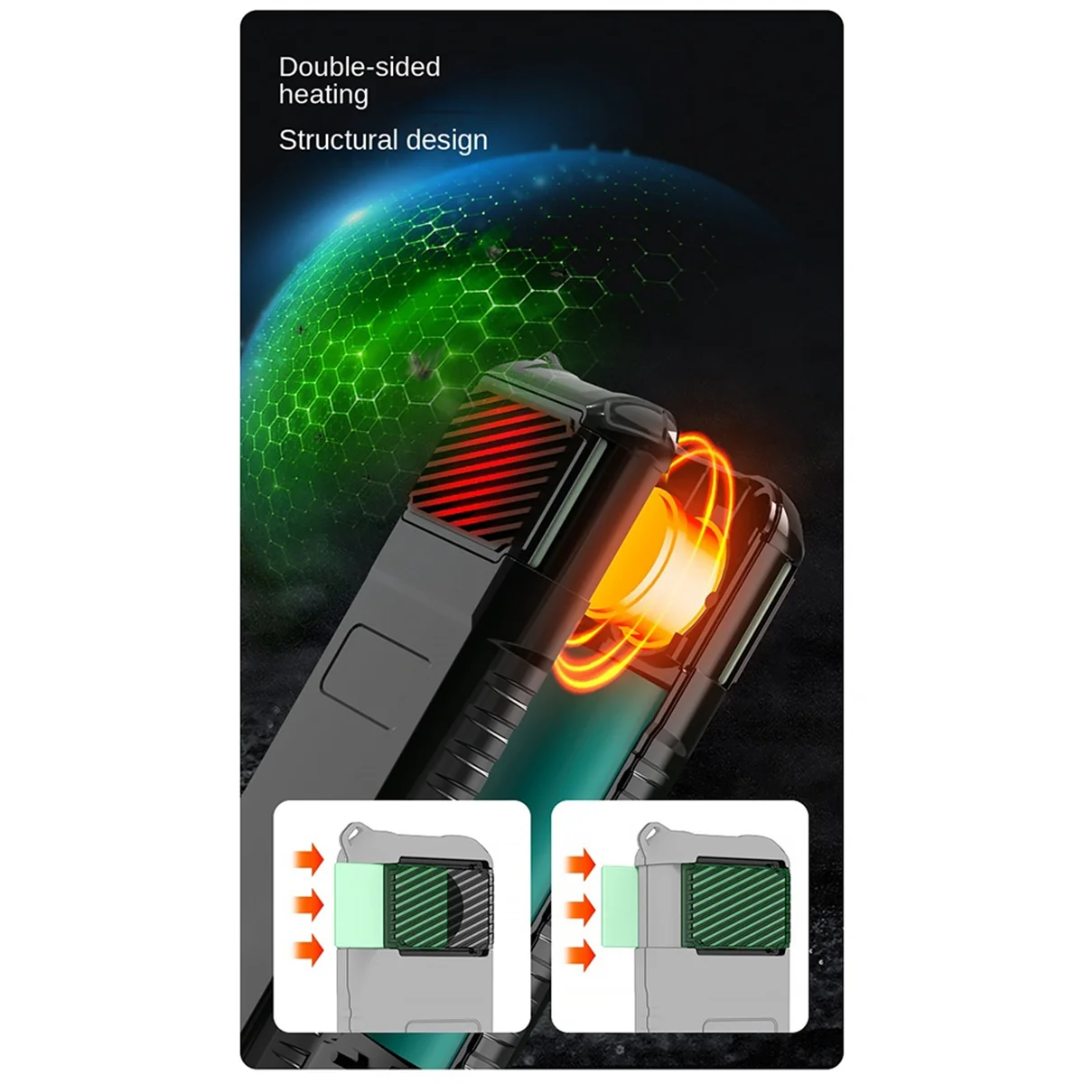 Портативный ручной Отпугиватель комаров черный с литиевым аккумулятором и