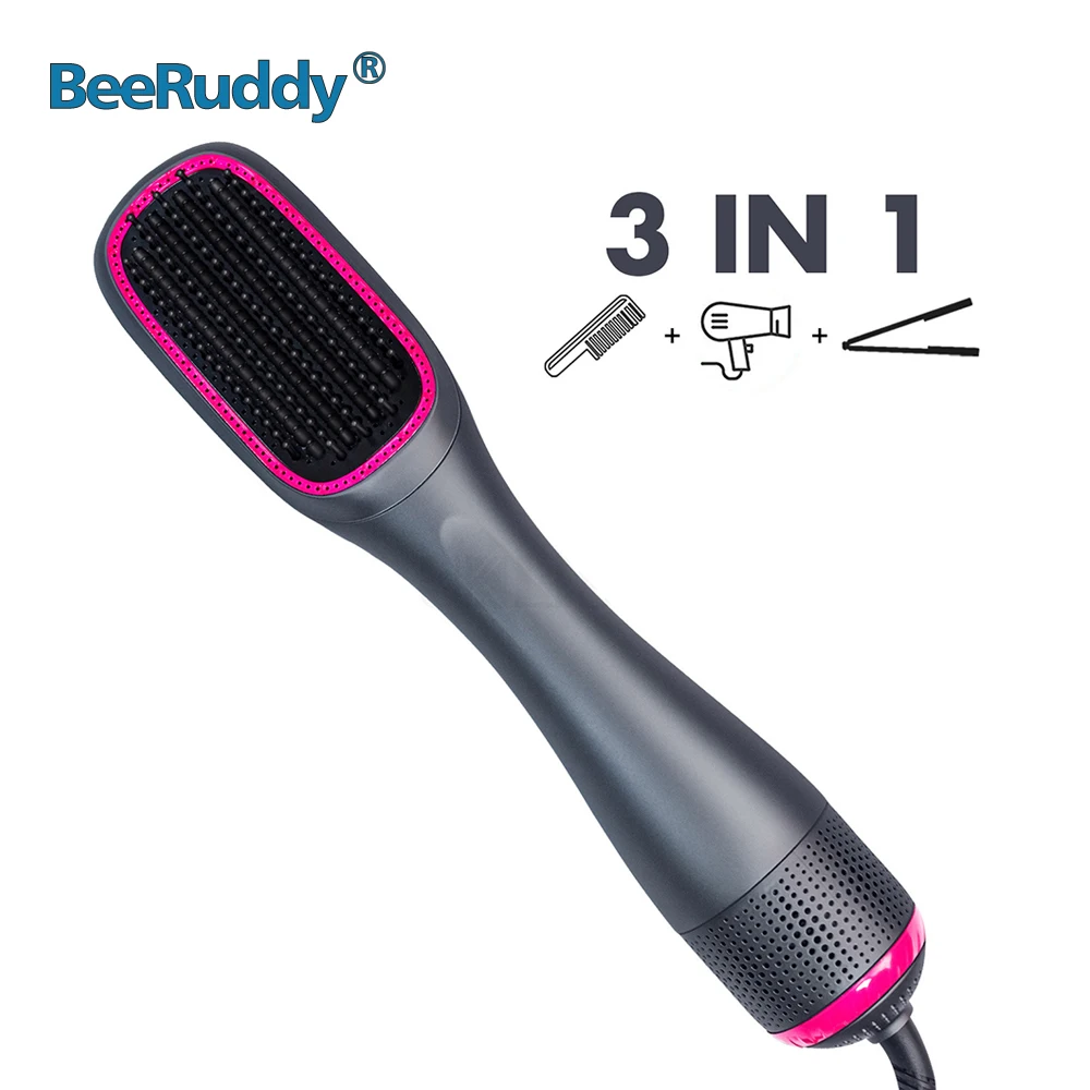 

BeeRuddy 3 In1 Hair Straightener Multi-functional Negative Ion Hot Air Comb Straight Blowing Dual-purpose Straight Hair Comb