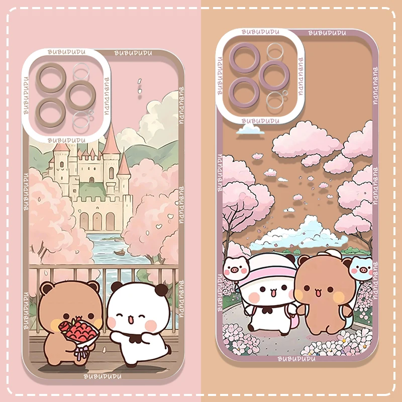 Фото Прозрачный чехол для телефона Cute BUBU DUDU Couple для Samsung Galaxy A55 A54 A53 A52 A73 A16 A36 A14 A13 5G Soft Cover Lovers Paired Fundas №1