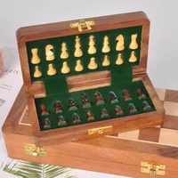portable luxury medieval chess vintage decorative portable family table chess game classic french abalone jeu board games