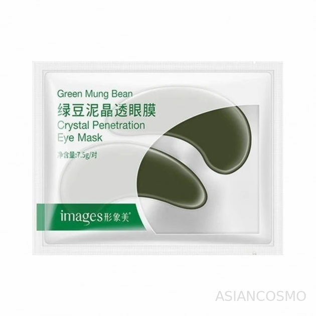 Гидрогелевые патчи с бобами мунг Images Green Mung Bean Crystal Penetration Eye Mask 7.5г|Повязка на глаз|