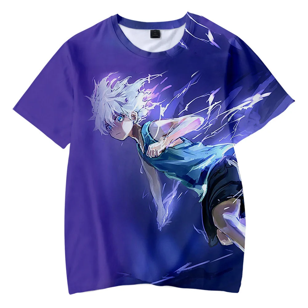 

Детская футболка с 3D принтом HUNTERxHUNTER Killua, летняя модная повседневная футболка для мальчиков и девочек, детская одежда унисекс, футболки, топ...