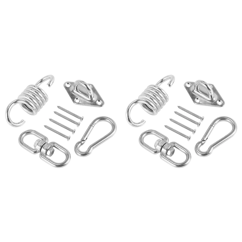 

2X Hammock Hanger Spring Hook Swivel Spinner Wooden Beam For Hammock Swing Chair Hanging Plant For Boxing Punching Bag