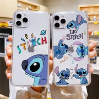 lilo stitch disney cartoon phone case for apple iphone 14 13 12 11 se xs xr x 7 8 6 5 mini plus pro max 2020 transparent cover