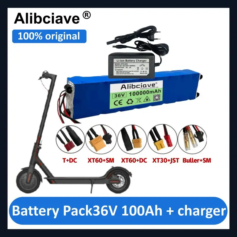 

Аккумулятор для электрического скутера 10S3P, 36 В, 100000 мАч, 36 В, литиевый аккумулятор 18650 для электрического скутера M365, аккумулятор для скутера + зарядное устройство