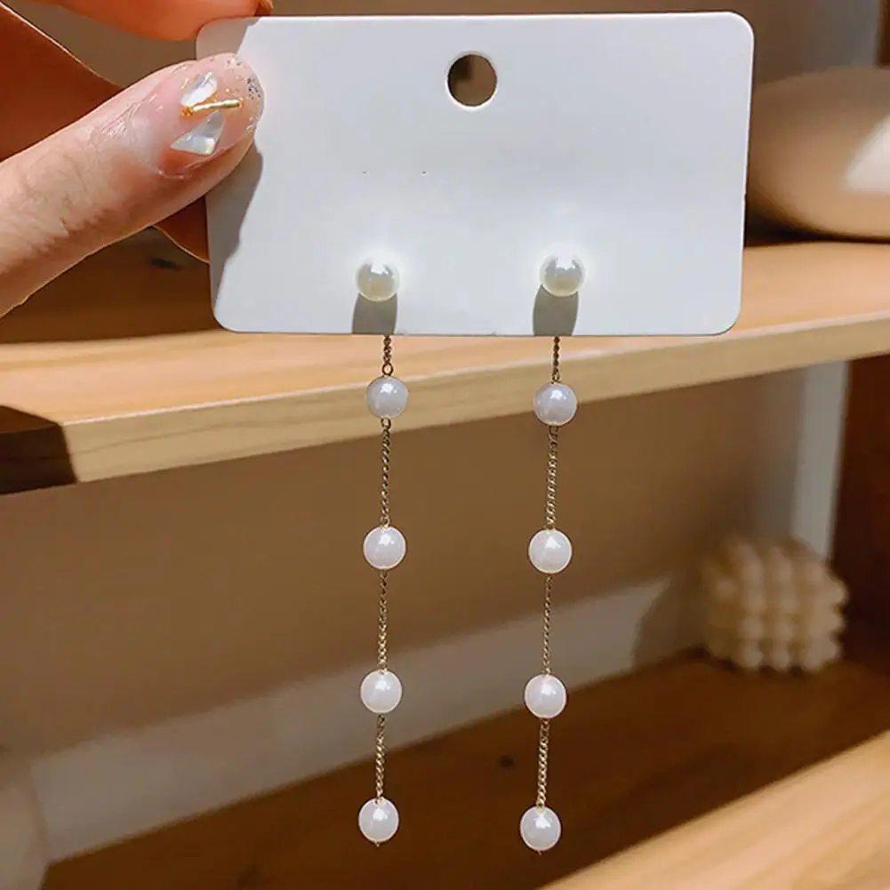 

1 Pair Stylish Drop Earrings Decorative Female Earrings Attractive Decorative Pearl Dangle Earrings Unique