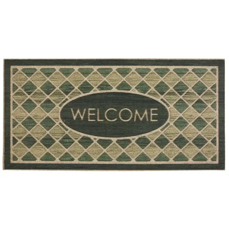 

Woodgrain Entry Mat, 2'x4', Hunter Green Prayer mats muslim Welcome mats for front door Tapete entrada de casa Totoro rug Kitche