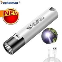 pocketman led flashlight usb rechargeable flashlights waterproof torch pocket sized flashlight for camping hiking emergency