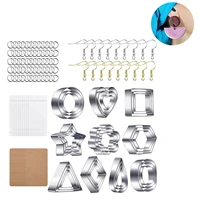 clay jewelry cutters 30 pcs clay cutters kit with earring cards earring hooks 10 shapes stainless steel earring cutter for