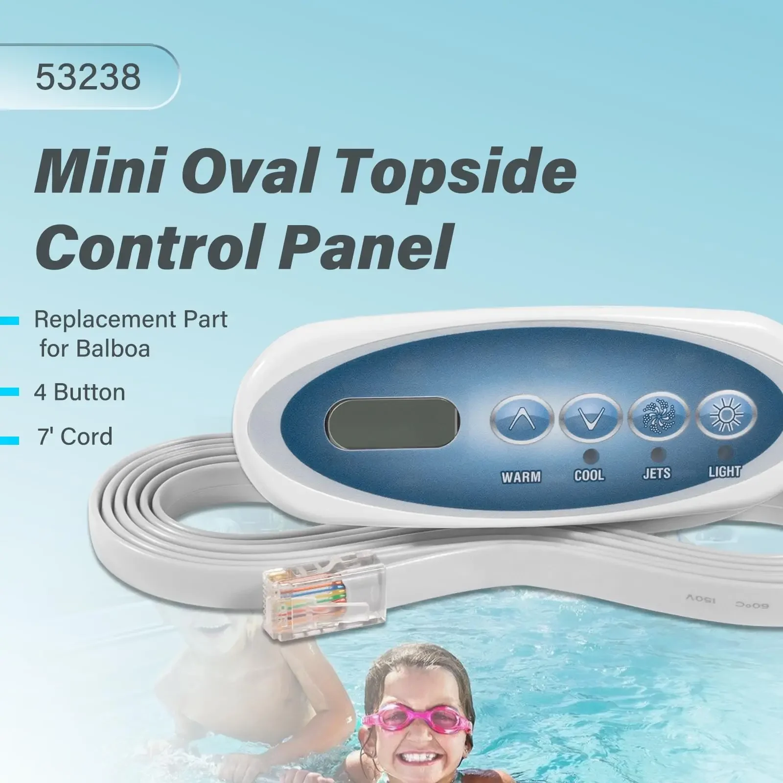 53238 Мини-овальная верхняя боковая панель управления замена для Balboa подходит