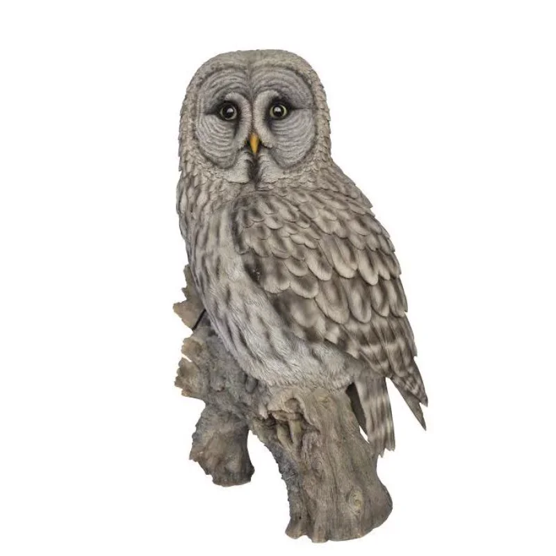

.Hi-Line Gift Ltd. Grey Owl On Stump Indoor/Outdoor Statue