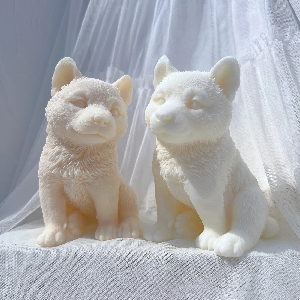 Сибирский хаски сани Собака Щенок свеча форма животные щенки соевый воск