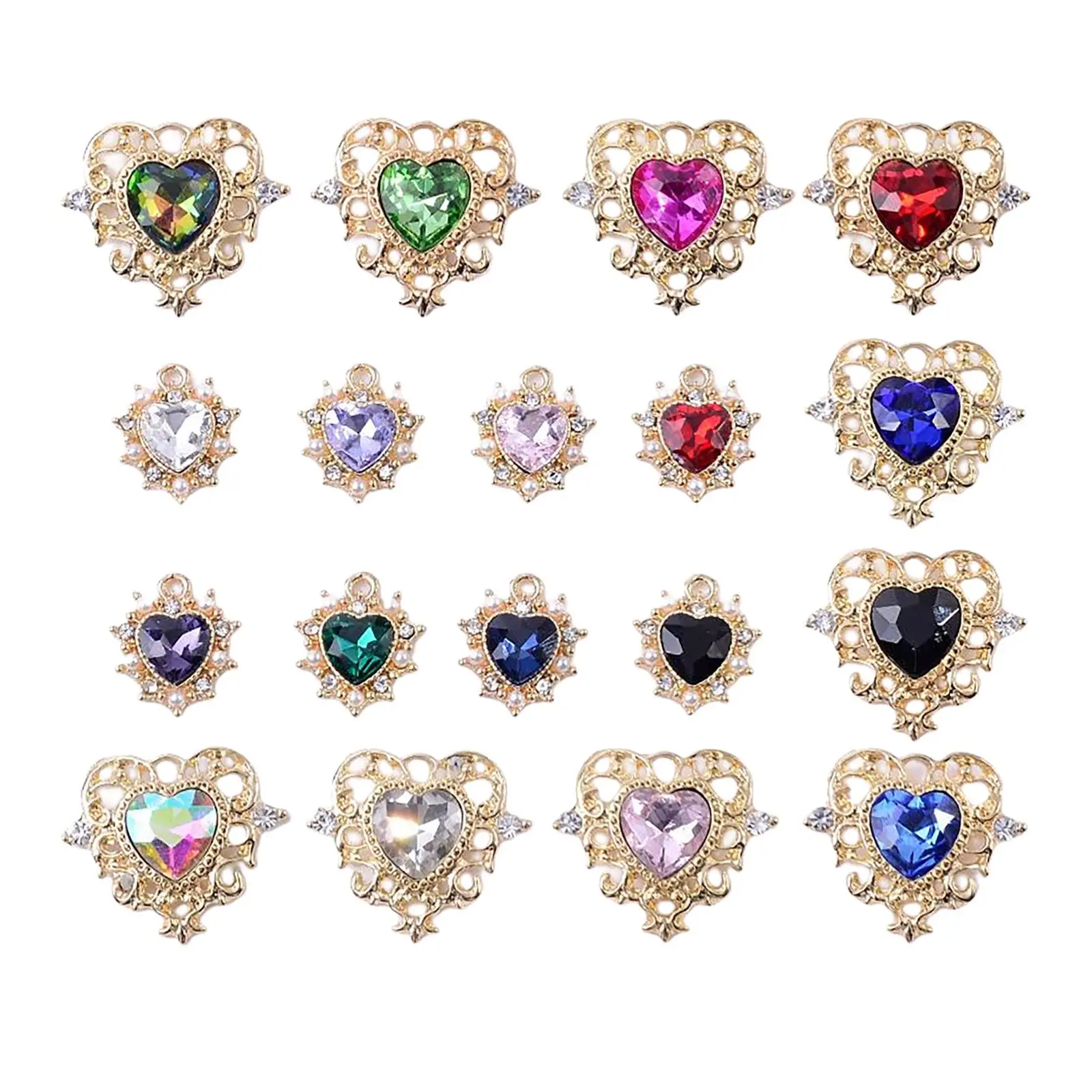 

18x подвески в форме сердца из сплава поделки, разные цвета для ожерелья, брелка, серьги