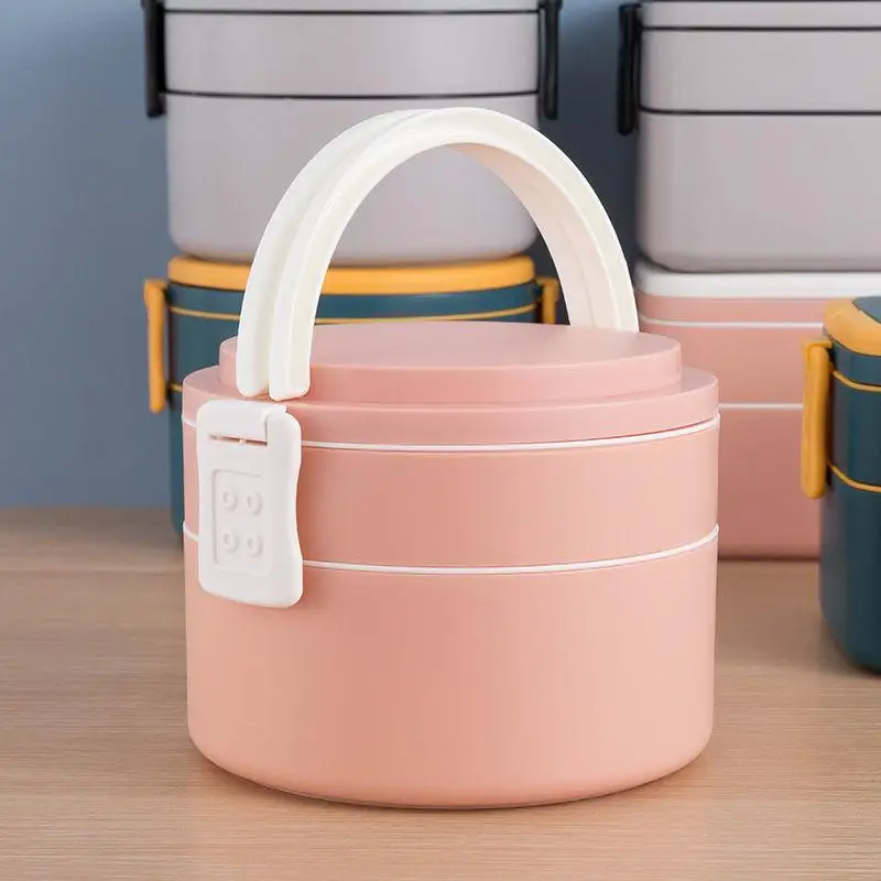 

1100ml Portable 2 Layer Insulated Lunch Box & Storage Bag Food Container Microwave Oven Bento Box With Cutlery Japanese Lunchbox
