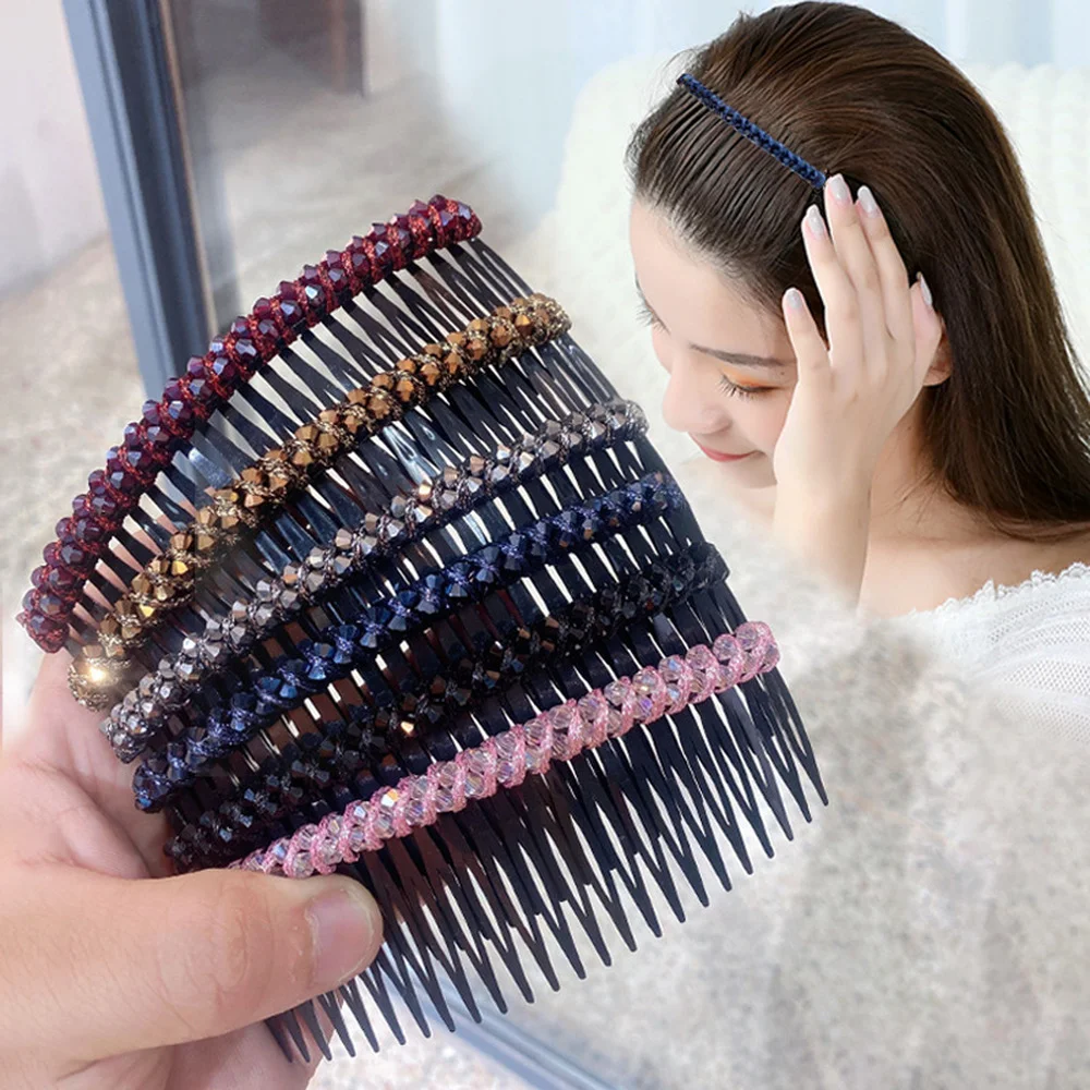 Inserted Comb Crystal Hair Comb Inserts Korean Hair Clip Hairpins Headwear Hairband Bridal Hair Accessories for Women Headwear