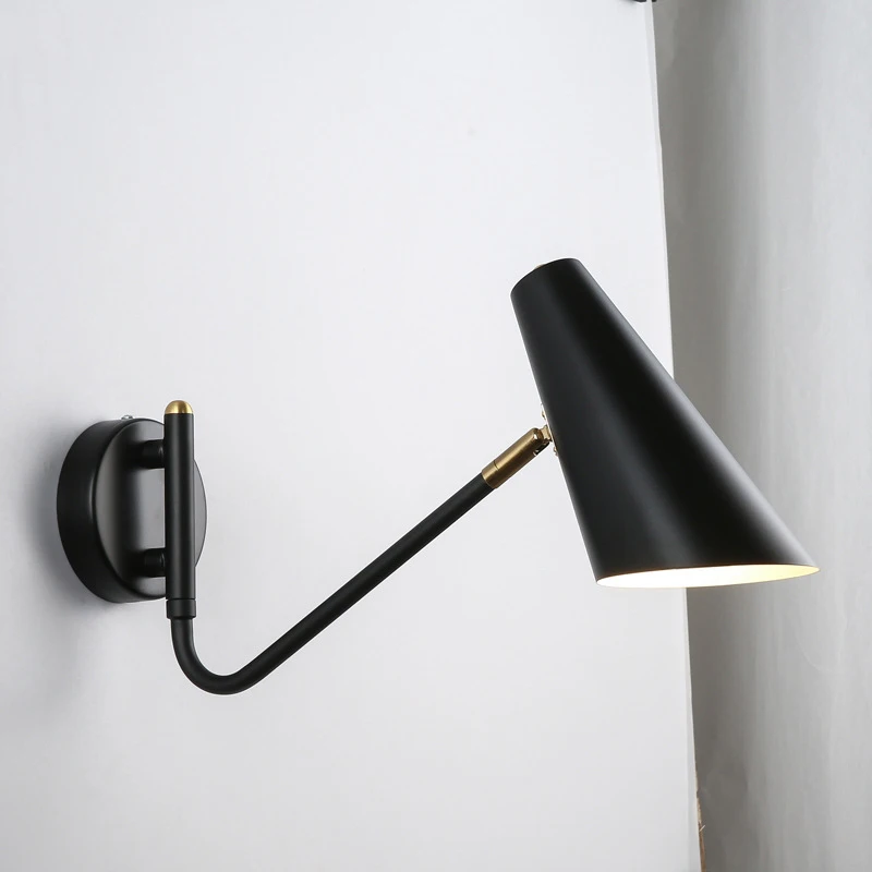 

Modern Decor Adjustable LED Wall Lamp Bedroom Bedside Lamp Vintage Loft Wall Lights Black Metal Corridor Balcony Indoor Lighting