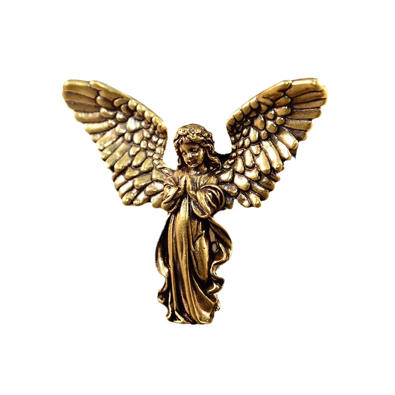 Винтажные латунные статуэтки благословенного ангела-хранителя миниатюрные