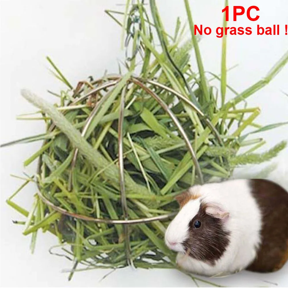 

new hot sales Stainless Steel Round Sphere Feed Dispense Hanging Hay Ball Guinea Pig Hamster Rat Rabbit Pet Toy