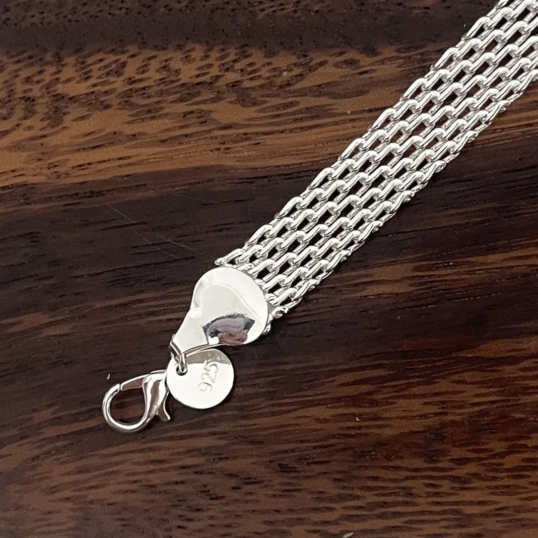 Широкий браслет JMYUMI из серебра 925 пробы для женщин и мужчин