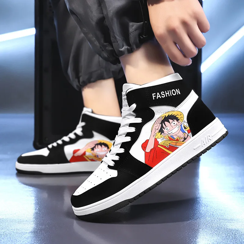 

One Piece Anime Surrounding Luffy Smiley Shoes Comfortable Breathable Gao Bang Sneakers Lightweight Blue Sneakers