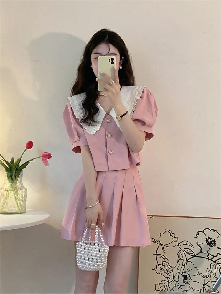

Women's Shirts Ulzzang Japanese Kawaii Ladies Retro Casual Doll Collar Ins Loose Shirt Female Korean Harajuku Clothes For Women