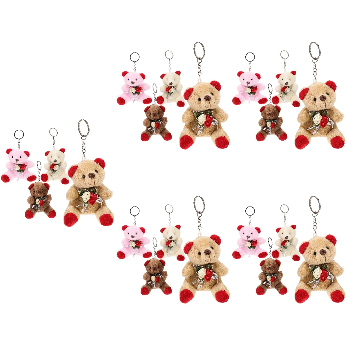 

20 pcs Stuffed Animal Keychain Bear Keychain Hanging Decor Adorable Backpack Pendants