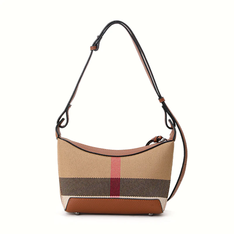 Aidrani 2024 женская модная сумка из натуральной кожи через плечо в клетку Холщовая