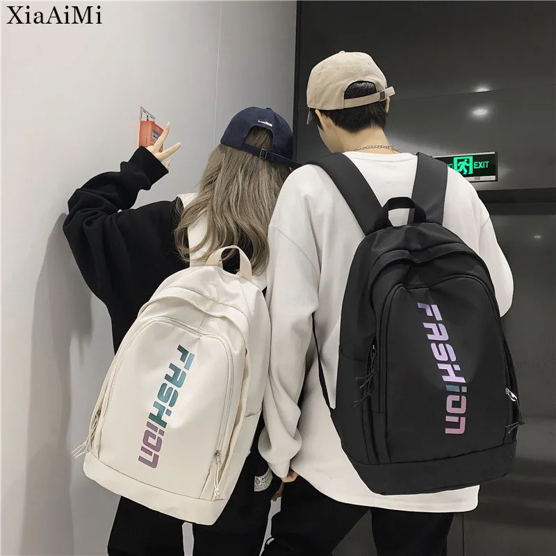 Fashion Women's backpacks Simple Couple Backpacks Students Traveling School backpacks Black Pink Female Bag