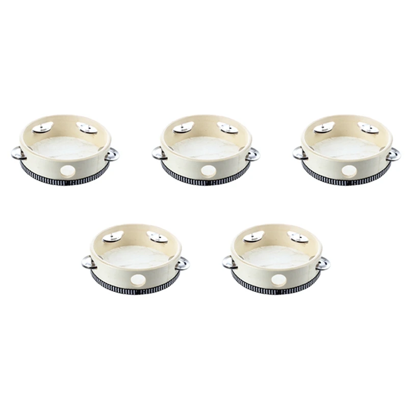 

5X 6 Inch Musical Tambourine Tamborine Drum Round Percussion Gift For KTV Party