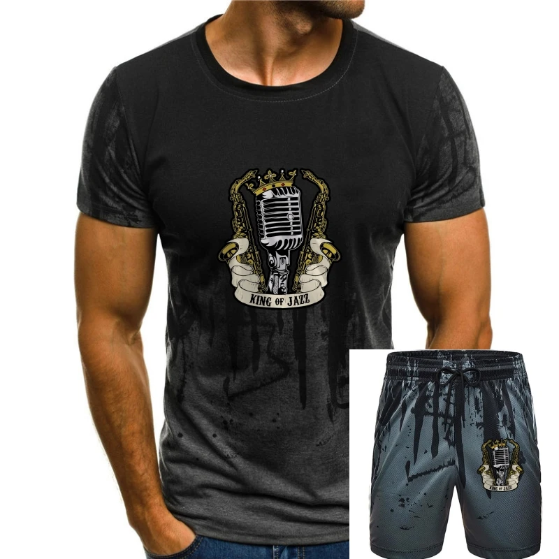 

2020 New Arrival Summer Fashion Short Sleeves 100% Cotton Microphone, Saxophone, Jazz Adult Unisex 3D Printed Tee Shirts