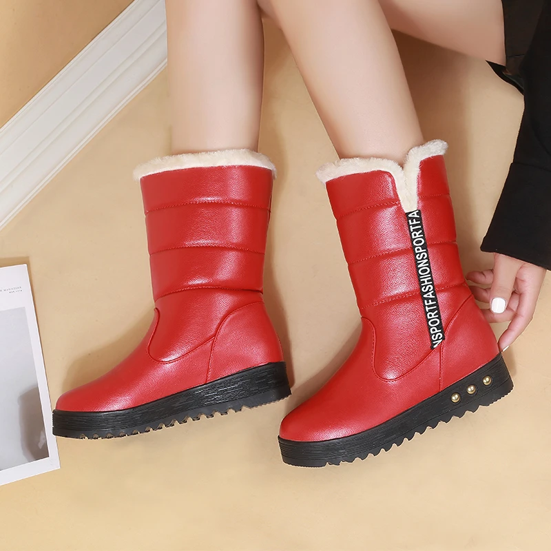 

Зимняя женская обувь, женские сапоги до середины икры, классические сапоги на толстой флисовой подкладке, зимние сапоги, женская обувь, Размеры 35-41