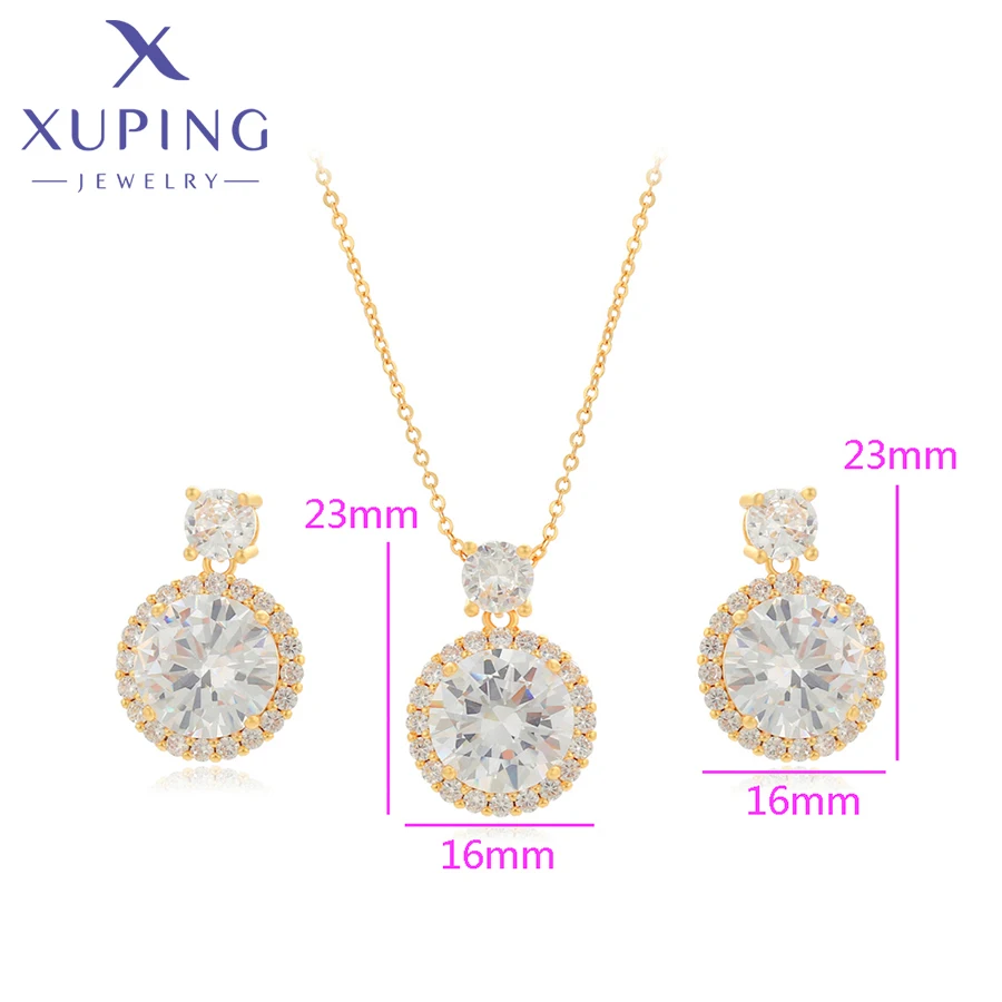 Xuping ювелирные изделия Новое поступление модный круглый камень ожерелье серьги