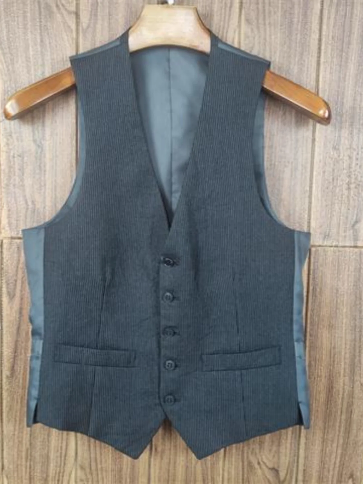 Vintage Retro Fleece British Nostalgic Slim fit Suit Vest Men's A24
