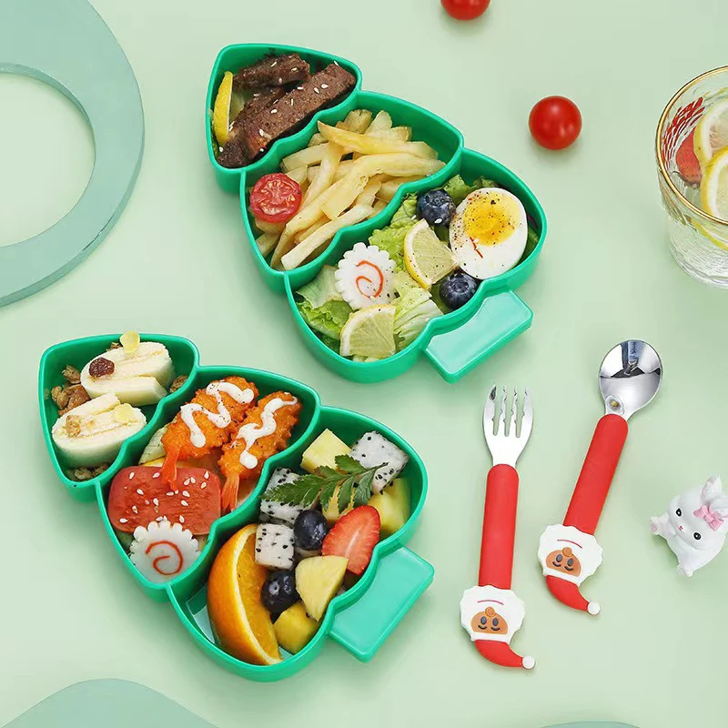 Пластиковая рождественская елка в форме конфет тарелка для сортировки еды