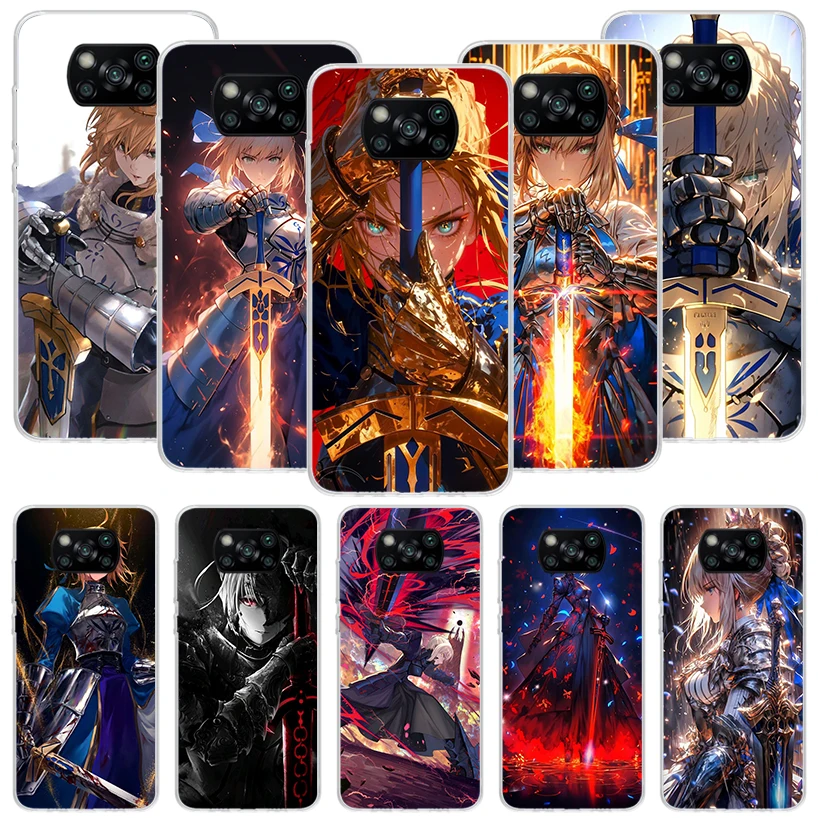 Чехол для телефона Fate Zero Stay Night Saber Xiaomi Poco X7 X6 X5 X4 X3 Nfc F5 F6 Pro F3 F4 Gt M5S M4 M3 X7Pro Art Soft Coque Cover