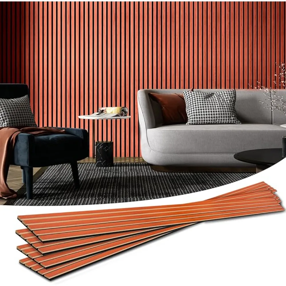 Акустические панели с деревянными планками из 4 предметов для стильного декора и